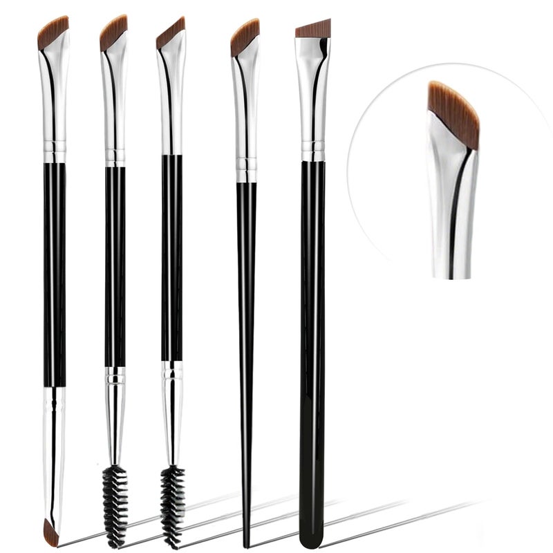 ELESDA Eyeliner Brush, Fine Angled Eyeliner Brush, Ultra Thin Precision Slanted Flat Eyeliner Makeup Brushes Set for Eye liner Eye brow Eyebrow Brushes, 5 PCS - Image 1